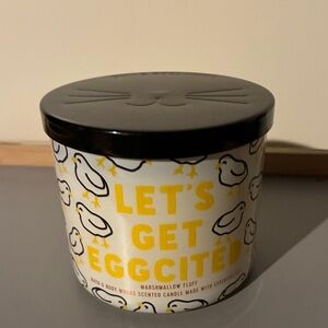 Bath & Body Works Let's Get Eggcited Marshmallow Fluff 3 Wick Scented Candle NEW